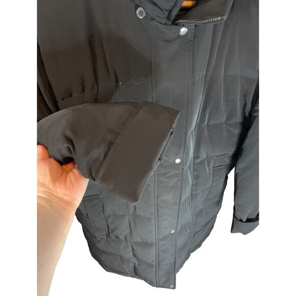 Centigrade Black Quilted Long Down Blend Filled Full Zip Coat Sz XL - Picture 5 of 14